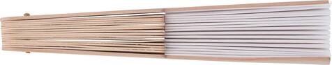 Handfächer Rosanne | Recycelter Stoff | Holzgriff – gebrochenes weiß bedrucken, Art.-Nr. 112999999_1041510