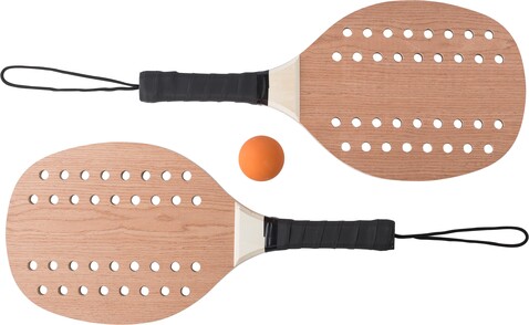 Tennisset aus Rosenholz Sergio – Braun bedrucken, Art.-Nr. 011999999_1041512