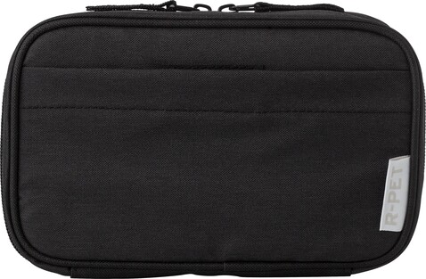 Tech-Etui Calix | Recycelt | Mehrere Fächer – Schwarz bedrucken, Art.-Nr. 001999999_1041605