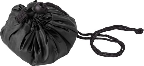 rPET 210D faltbarer Seesack José – Schwarz bedrucken, Art.-Nr. 001999999_1041624