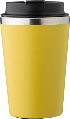 Doppelwandiger Thermobecher Shay | 350 ml – Gelb bedrucken, Art.-Nr. 006999999_1042451