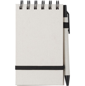 Notizbuch aus recyceltem Milchkarton Martha – Schwarz/weiß bedrucken, Art.-Nr. 040999999_1042892