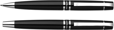 Charles Dickens® Schreibset aus Metall Santana – Schwarz bedrucken, Art.-Nr. 001999999_1058