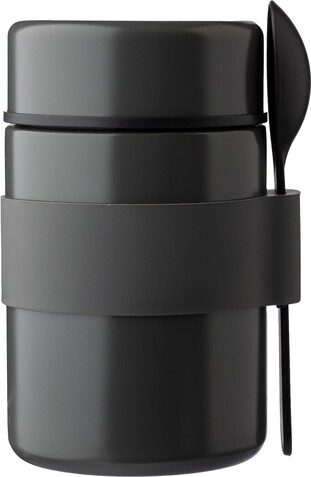 Doppelwandige Lunchbox Niko aus Edelstahl – Grau bedrucken, Art.-Nr. 003999999_1096712