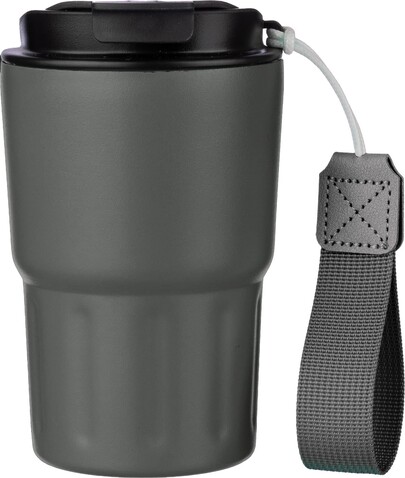 Doppelwandiger Thermobecher Louisa | 320 ml – Grau bedrucken, Art.-Nr. 003999999_1096714