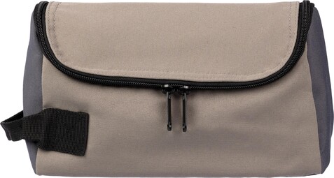 Polyester (600D) Kulturtasche Niklas – taupefarben bedrucken, Art.-Nr. 113999999_1096882