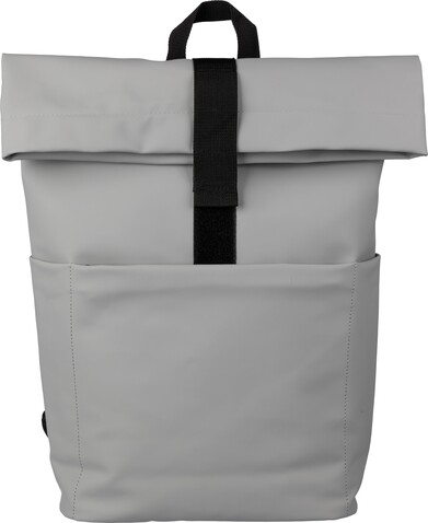 PU-Lederrucksack Senta – Grau bedrucken, Art.-Nr. 003999999_1096883