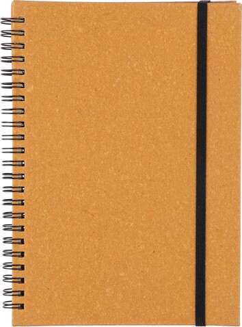Notizbuch aus recyceltem Leder A5 Egon – Braun bedrucken, Art.-Nr. 011999999_1103675