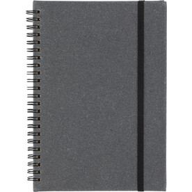 Notizbuch aus recyceltem Leder A5 Egon – Schwarz bedrucken, Art.-Nr. 001999999_1103675