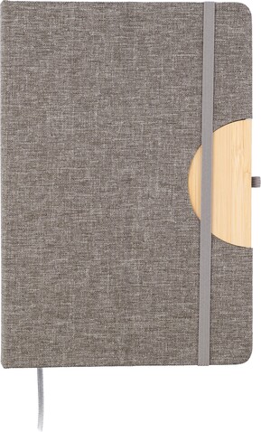 Notizbuch Ernst | Recycelt | A5 | Handyhalter – Grau bedrucken, Art.-Nr. 003999999_1103692
