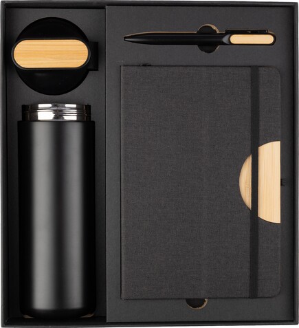 Schwarze Karton-Geschenkbox Kurt – Schwarz bedrucken, Art.-Nr. 001999999_1103694