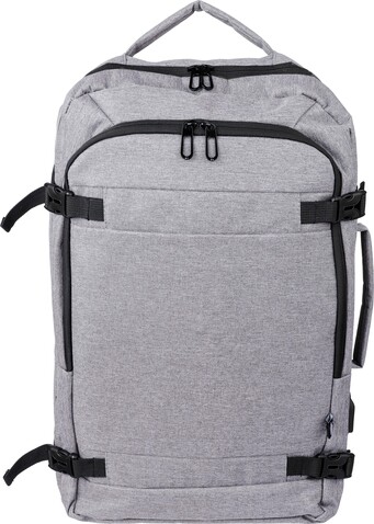 rPET-Polyester (300D) Rucksack Malcolm – Hellgrau bedrucken, Art.-Nr. 027999999_1148485