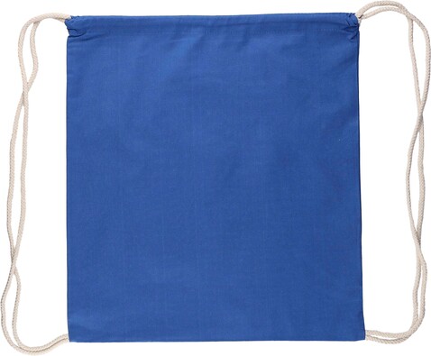 Kordelzug-Rucksack Baumwolle (140 g/m2) Bridget – Blau bedrucken, Art.-Nr. 005999999_1161743