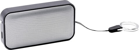 BrandCharger Kabelloser Lautsprecher Nano – Schwarz/Silber bedrucken, Art.-Nr. 050999999_1163681