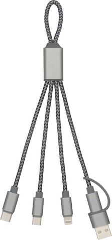 BrandCharger Ladekabel Trident 2 | 3-in-1 – stahlgrau bedrucken, Art.-Nr. 411999999_1163690 BrandCharger Ladekabel Trident 2 | 3-in-1 – stahlgrau bedrucken, Art.-Nr. 411999999_1163690