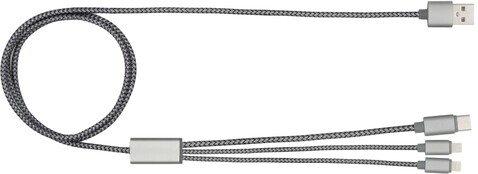 BrandCharger Ladekabel Trident 2+ | 3-in-1 – stahlgrau bedrucken, Art.-Nr. 411999999_1163691