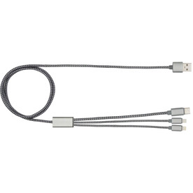 BrandCharger Trident 2+ Ladekabel – stahlgrau bedrucken, Art.-Nr. 411999999_1163691