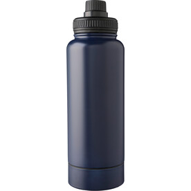 Doppelwandige Edelstahl-Trinkflasche 1000 ml Nathaniel – Blau bedrucken, Art.-Nr. 005999999_1171142