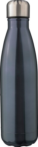 Recycelte doppelwandige Trinkflasche aus Edelstahl Lombok – stahlgrau bedrucken, Art.-Nr. 411999999_1171300