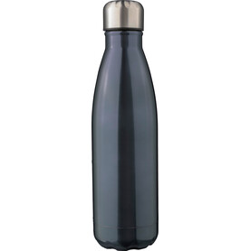 Recyceltem doppelwandige Trinkflasche aus Edelstahl Lombok – stahlgrau bedrucken, Art.-Nr. 411999999_1171300