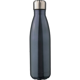 Recycelte doppelwandige Trinkflasche aus Edelstahl Lombok – stahlgrau bedrucken, Art.-Nr. 411999999_1171300
