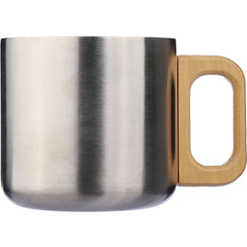 Becher Dwight | Edelstahl | Holzgriff | 400 ml – Silber bedrucken, Art.-Nr. 032999999_1172207