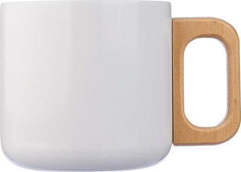 Doppelwandiger Becher aus recyceltem Edelstahl 400 ml Dwight – Weiß bedrucken, Art.-Nr. 002999999_1172207