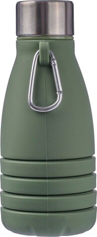 Faltbare Silikon-Trinkflasche 550 ml Erin – Grün bedrucken, Art.-Nr. 004999999_1172250