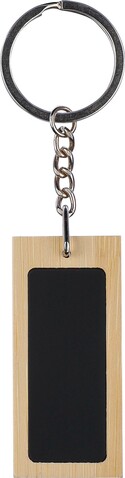 Schlüsselanhänger aus Bambus Geoffrey – Schwarz bedrucken, Art.-Nr. 001999999_1172271