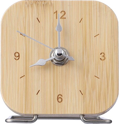 Tischuhr Jenny | Bambus – Braun bedrucken, Art.-Nr. 011999999_1172418