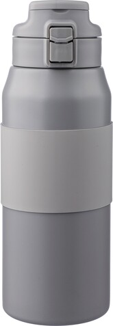 Doppelwandige Edelstahl-Trinkflasche 800 ml Katie – Grau bedrucken, Art.-Nr. 003999999_1172550