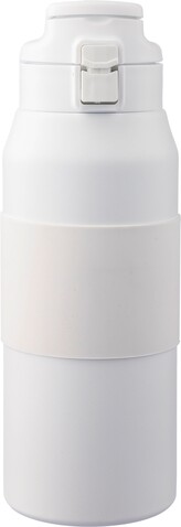 Doppelwandige Edelstahl-Trinkflasche 800 ml Katie – Weiß bedrucken, Art.-Nr. 002999999_1172550