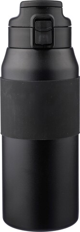 Doppelwandige Edelstahl-Trinkflasche 800 ml Katie – Schwarz bedrucken, Art.-Nr. 001999999_1172550