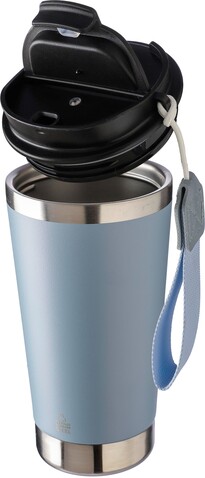 Doppelwandiger Thermobecher Kayla | Recycelt | 500 ml – pastellblau bedrucken, Art.-Nr. 363999999_1172551