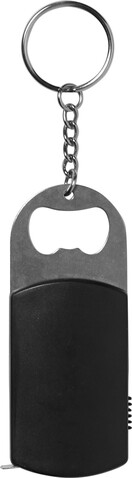 Schlüsselanhänger mit Flaschenöffner Karen – Schwarz bedrucken, Art.-Nr. 001999999_1825