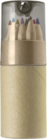 Buntstifte-Set, 12-tlg. Terrence – Schwarz bedrucken, Art.-Nr. 001999999_2495