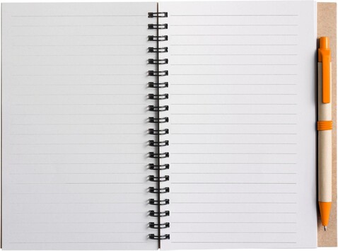 Notizbuch aus recyceltem Papier Stella – Orange bedrucken, Art.-Nr. 007999999_2715