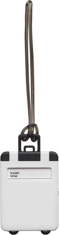 Gepäckanhänger Jenson | Kunststoff | Trolleyform – Weiß bedrucken, Art.-Nr. 002999999_3167