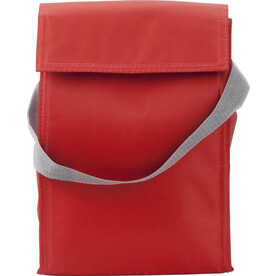 Kühltasche Sarah | Polyester 420D | Klettverschlussklappe – Rot bedrucken, Art.-Nr. 008999999_3609
