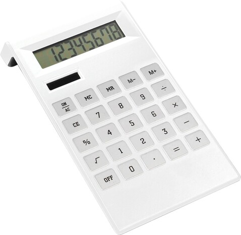 Tischrechner aus ABS-Kunststoff Murphy – Weiß bedrucken, Art.-Nr. 002999999_4050