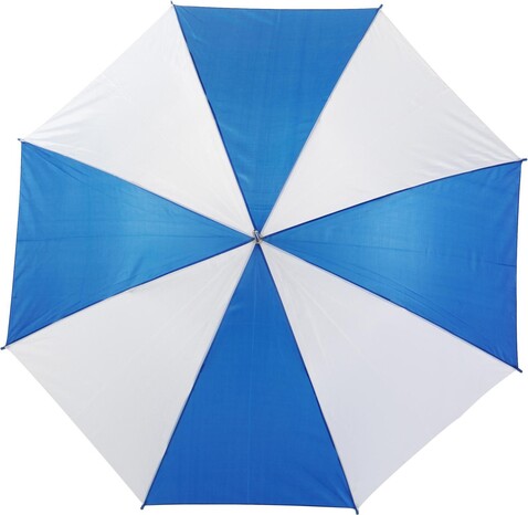 Automatik Stockschirm aus Polyester Russell – Blau/Weiß bedrucken, Art.-Nr. 045999999_4141