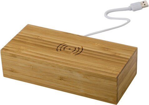 Wireless Ladepad aus Bambus mit Uhr Rosie – Bambus bedrucken, Art.-Nr. 823999999_431964