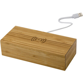Wireless Ladepad aus Bambus mit Uhr Rosie – Bambus bedrucken, Art.-Nr. 823999999_431964