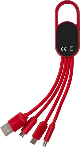 4-in-1-Ladekabelset Idris – Rot bedrucken, Art.-Nr. 008999999_432312