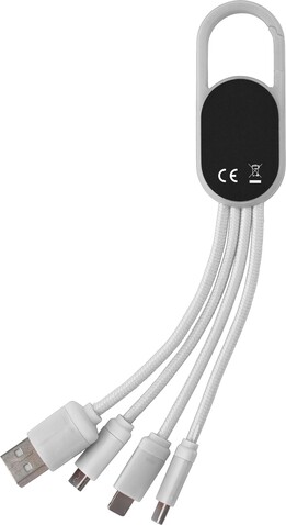 Ladekabel Idris | 4-in-1 – Weiß bedrucken, Art.-Nr. 002999999_432312