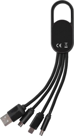 4-in-1-Ladekabelset Idris – Schwarz bedrucken, Art.-Nr. 001999999_432312