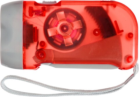 LED-Dynamotaschenlampe aus Kunststoff Tristan – Rot bedrucken, Art.-Nr. 008999999_4532