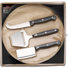 Käsebrett Max | Holz | 4 Stück – Braun bedrucken, Art.-Nr. 011999999_4652