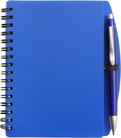 Notizbuch aus Kunststoff Kimora – Blau bedrucken, Art.-Nr. 005999999_5139
