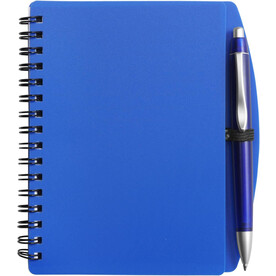 Notizbuch aus Kunststoff Kimora – Blau bedrucken, Art.-Nr. 005999999_5139